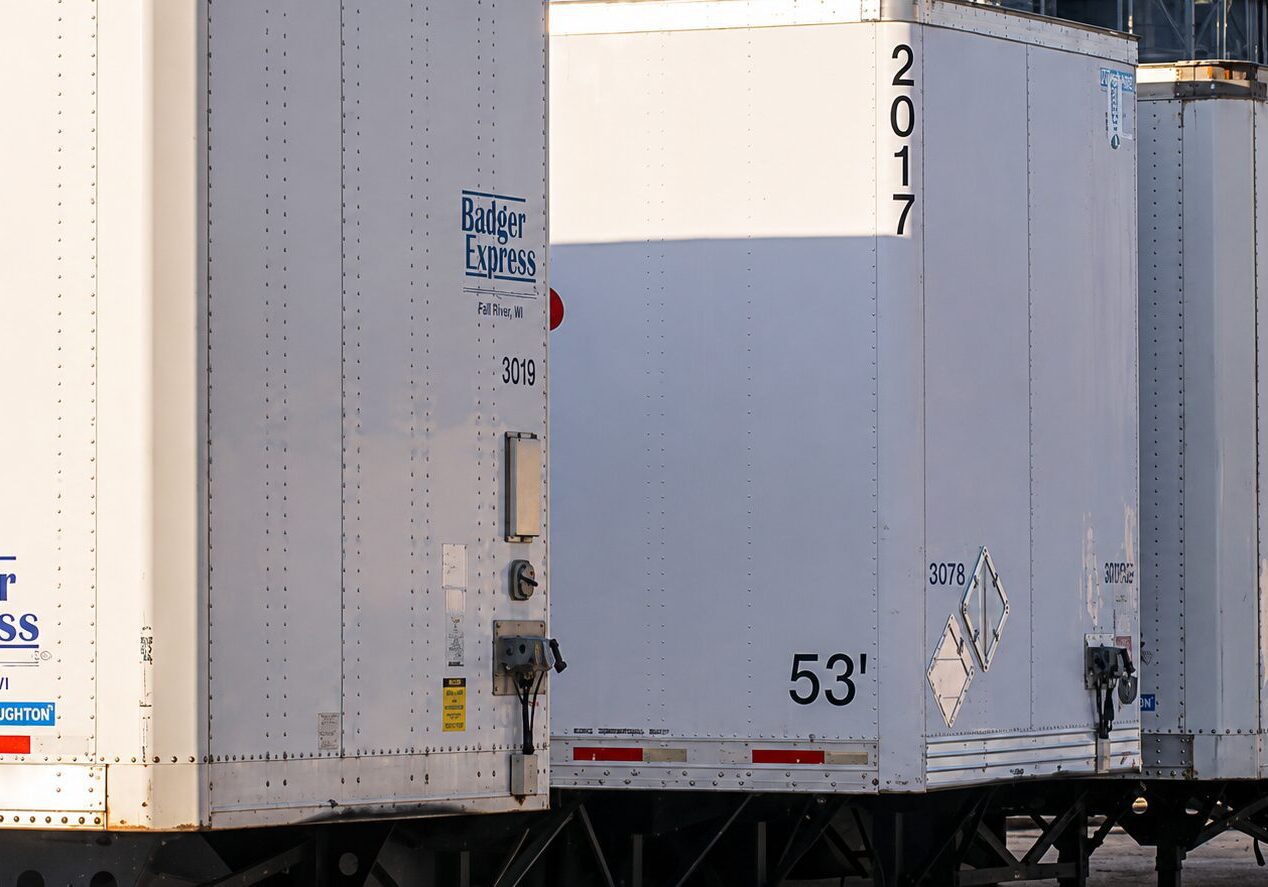 Badger Express trailers at a depot